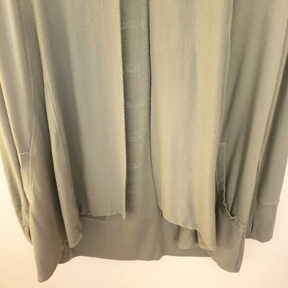 Athleta Light Sage Green Drape Front Lounge Cardigan Jacket Size S - Picture 3 of 11